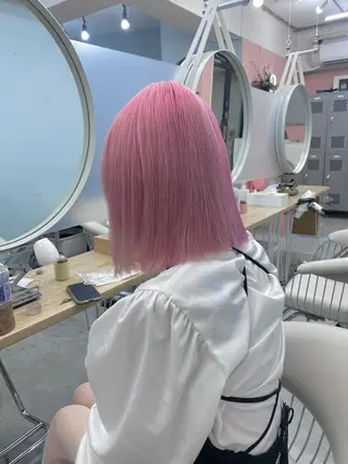 セミロング カラー メンズ ケアブリーチ/ツヤ髪 /ハイトーン/西村のヘアスタイル