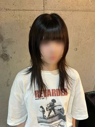 ロング 韓国タッセルカット レイヤーカットのヘアスタイル