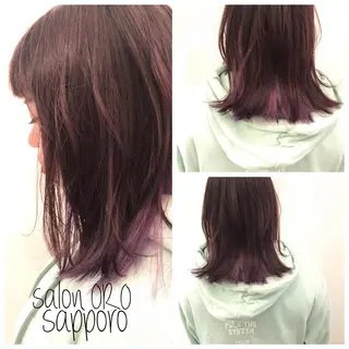 セミロング カラー 平川 友希子のヘアスタイル