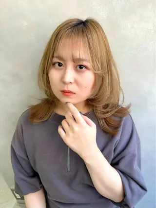 セミロング 可愛いベージュ作る 美容師/あかね🧸のヘアスタイル
