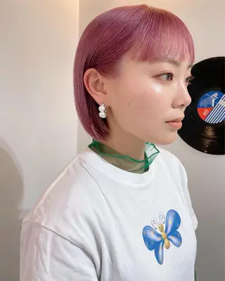 ミディアム カラー パーマ 💖美髪矯正💖 辻未侑のヘアスタイル