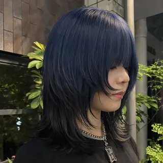 ミディアム ハイトーン/レイヤー カット/TAKEのヘアスタイル