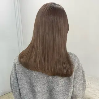 ミディアム カラー akane/ボブ /ブラウンベージュのヘアスタイル