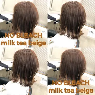 ミディアム ハイトーン×レイヤー カットTAKUMIのヘアスタイル
