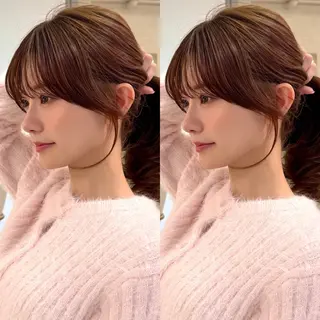 セミロング カラー 韓国レイヤー🇰🇷 顔周り/yui💞のヘアスタイル