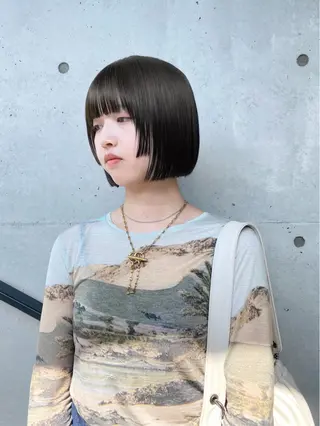 ショート カラー ボブ/ミニボブ 透明感カラーkadoのヘアスタイル