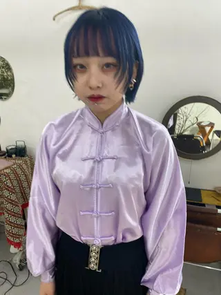ショート カラー qiie/ワンカラー インナーカラーのヘアスタイル