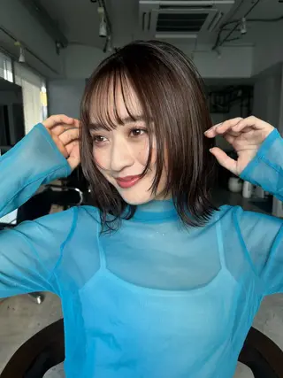 ミディアム 暖色カラー 奥村陽花のヘアスタイル