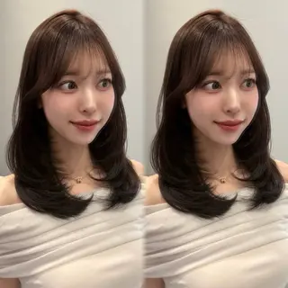 ミディアム カラー レイヤー/艶カラー /韓国ヘア/高松のヘアスタイル