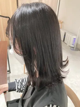 ミディアム カラー スキバサミを使わない カット🌼唯🌼のヘアスタイル