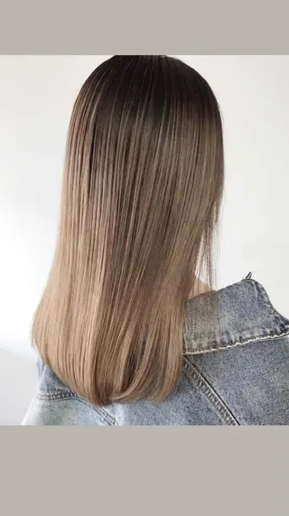 セミロング カラー 阿見 大成のヘアスタイル