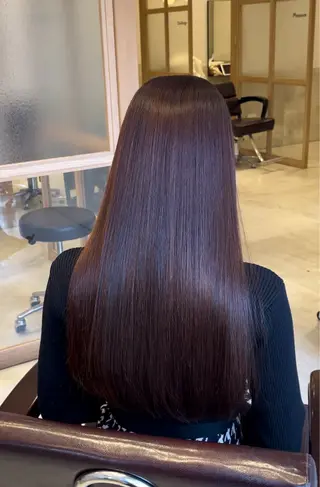ロング カラー 縮毛矯正クロスパーマ 益子達也のヘアスタイル