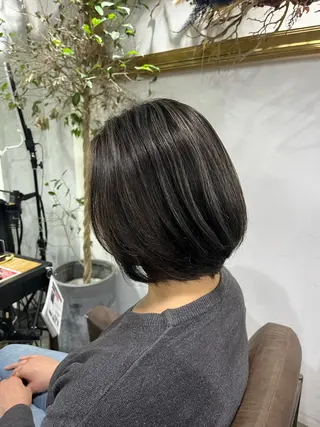 ショート カラー ブリーチ✨ハイライト メンズヘア/アヤノのヘアスタイル