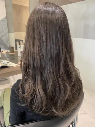 ロング オリーブ カラー✨有坂映哉のヘアスタイル