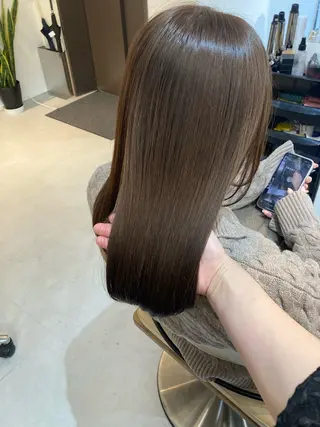 ミディアム ✨色持ちの良い艶 カラー✨蟹江真世のヘアスタイル