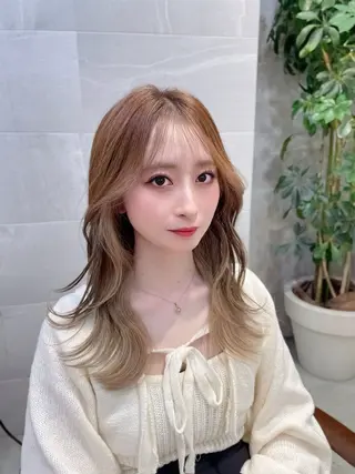 ロング のり🐼顔まわり/ 韓国/レイヤーカットのヘアスタイル