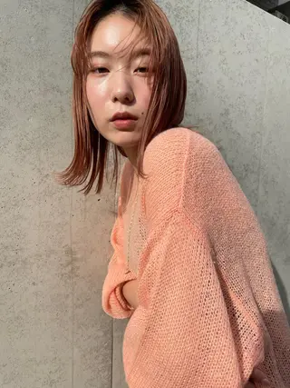 ミディアム カラー 🍊暖色×顔周り 🍊cocoroのヘアスタイル