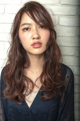 ミディアム セミロング ロング カラー パーマ ハイトーン×髪質改善 KENTAのヘアスタイル