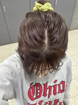 ミディアム まほ/レイヤーカット 🍒🤍透明感カラーのヘアスタイル