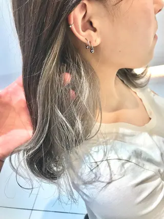 ミディアム カラー 加藤 憂のヘアスタイル