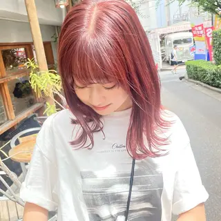 ミディアム カラー 🍊暖色×顔周り 🍊cocoroのヘアスタイル
