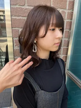 セミロング カラー メンズ 久木原 ゆりのヘアスタイル