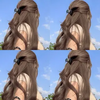 セミロング 透明感♡グレージュ ♡ミルクティー♡のヘアスタイル