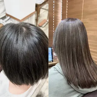 セミロング 髪質改善個室サロン' 白髪ぼかし・縮毛矯正のヘアスタイル