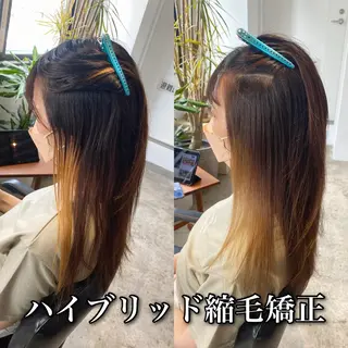セミロング カラー パーマ ブリーチ縮毛矯正/ デサキ ショウヘイのヘアスタイル