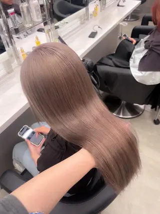 ロング カラー パーマ ヘアアレンジ メンズ キッズ ブリーチなしカラー/ ブラウン/レイヤーのヘアスタイル