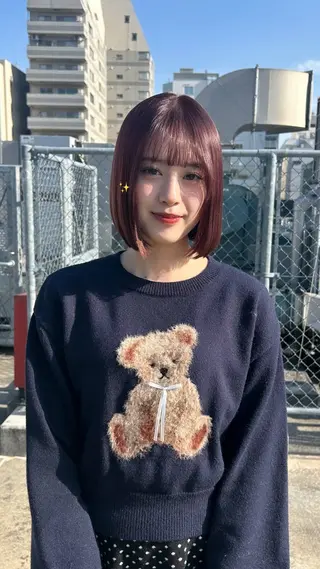 ミディアム おしゃれボブ/暖色 カラー🧶いろはのヘアスタイル