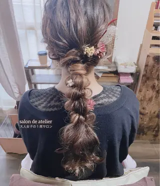 ロング ヘアアレンジ サロンデアトリエ 愛沙花のマツエク・マツパデザイン