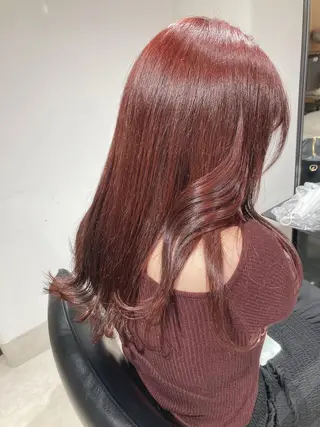 ロング カラー スキバサミを使わない カット🌼唯🌼のヘアスタイル