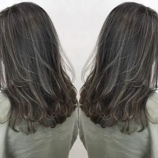 セミロング カラー LUSTRE クロサワのヘアスタイル