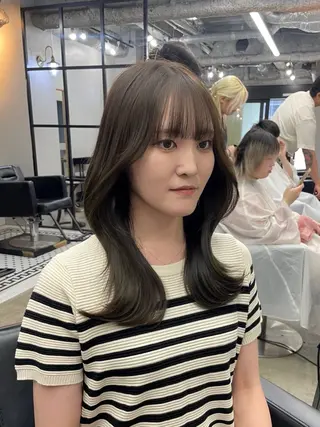 ロング カラー 新宿/韓国ヘア/ 髪質改善ストレートのヘアスタイル