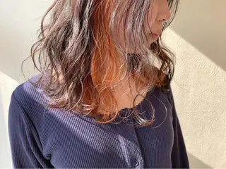 ミディアム カラー 立川 奈那子のヘアスタイル