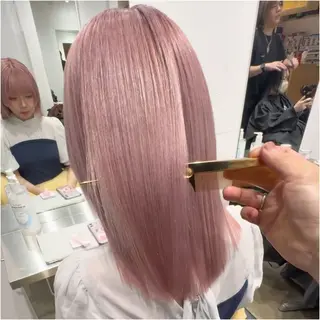 セミロング カラー 圧倒的なケアブリーチ /髪質改善🩵松田のヘアスタイル