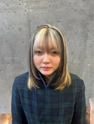 ミディアム 💙ハイトーン／韓国 style あかねのヘアスタイル