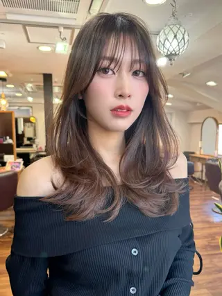 セミロング カラー 似合わせレイヤー 🇰🇷荒木洋文のヘアスタイル