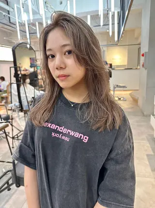 セミロング カラー 顔周りカット/透明感 カラー✂️MEIのヘアスタイル