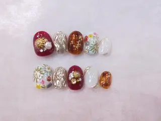 ネイル はばすみれ🎀ﾈｲﾙ 光ﾌｪｲｼｬﾙ ﾍｱのネイルデザイン