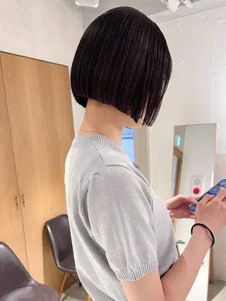ショート カラー 似合わせボブ×地毛風 縮毛矯正❕ayanaのヘアスタイル