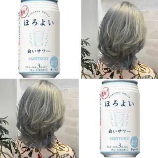 ミディアム カラー ヘアアレンジ きむえり/髪質改善 /うねり広がり改善のヘアスタイル