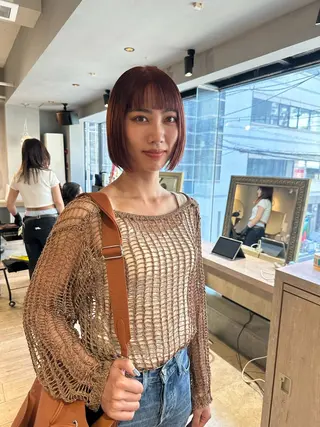 ショート カラー 美髪・シールエクステ ホソタニリョウコのヘアスタイル