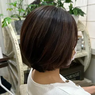 ショート 髪質改善個室サロン' 白髪ぼかし・縮毛矯正のヘアスタイル