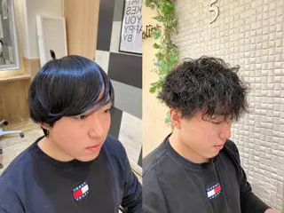 ミディアム 新宿メンズパーマ ヨモギダのヘアスタイル