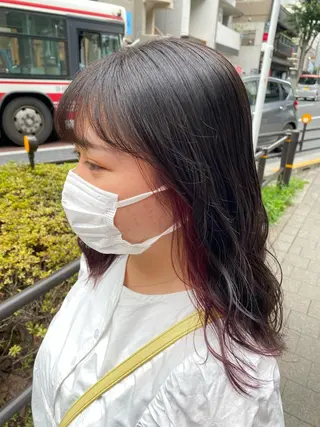 セミロング カラー ヘアアレンジ TSUNA 🌙 Lim 五反田のマツエク・マツパデザイン