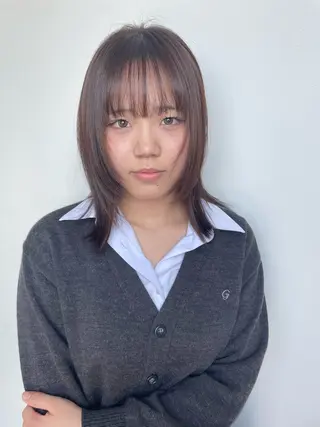 セミロング カラー Ammi hair所属・YUI/ ブリーチカラー🌷のヘアスタイル