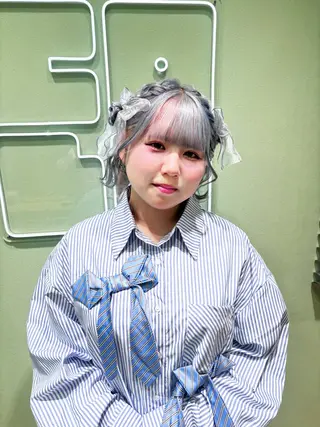 ヘアアレンジ 🇰🇷韓国レイヤー 多幸感メイク🤍のヘアスタイル