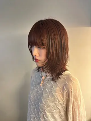 ミディアム カラー 酸性ストレート/ 髪質改善/ケント🌳のヘアスタイル